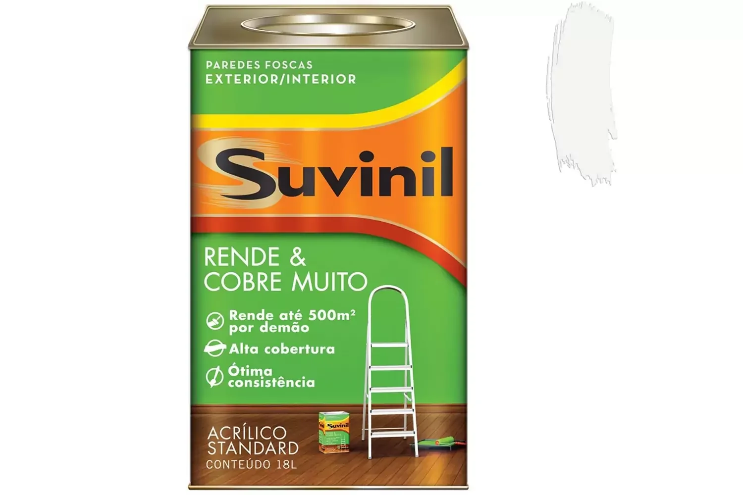 Preço de Tinta Acrílica Rende e Cobre Muito Branco 18 L Suvinil AECweb