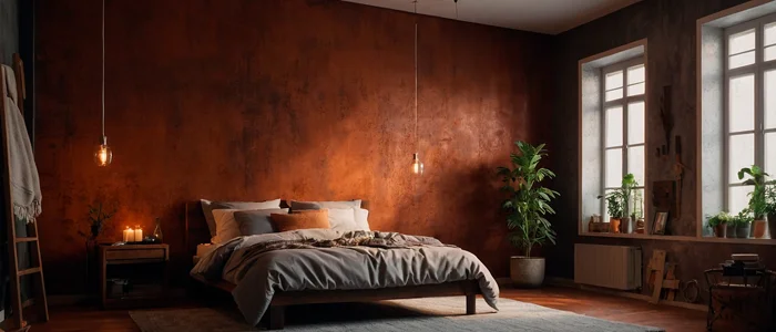 Quarto moderno com tons neutros e decoração minimalista