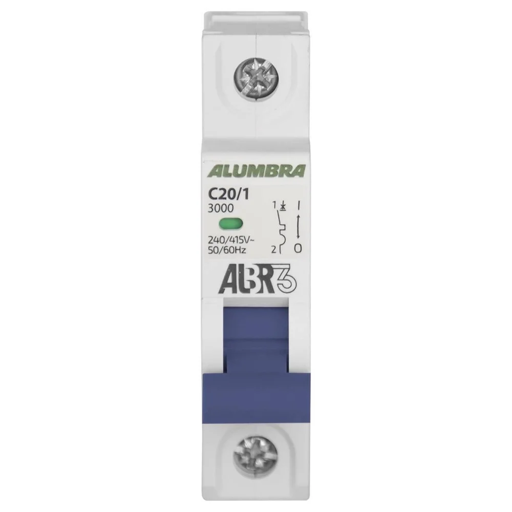 Disjuntor Unipolar Branco 20A ALBR 3 39243 Branco Alumbra