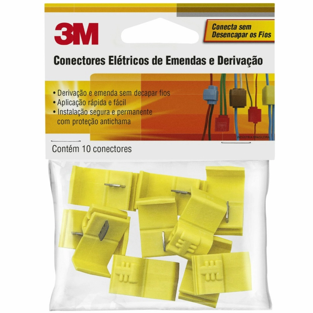 Conector Rápido Scotchlok Amarelo 750V Com 10 Unidades 3M