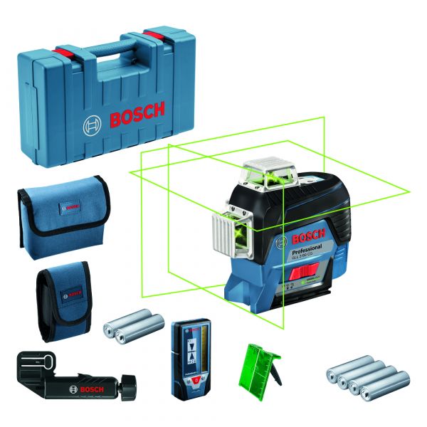 Nível à Laser com 3 Linhas Verdes E Receptor Gll 3-80CG Bosch