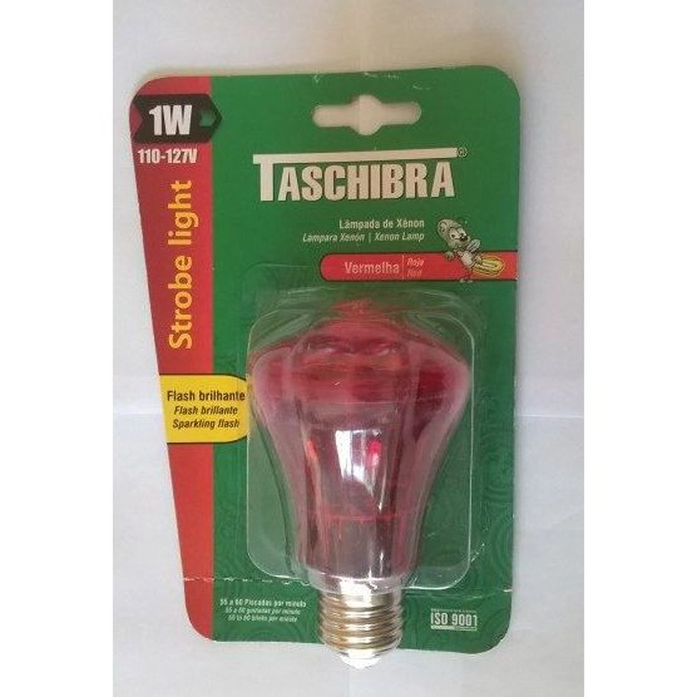 Lâmpada Strobe Light 1W Vermelha E27 Taschibra