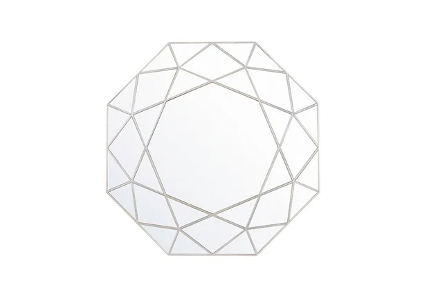 Espelho Decorativo Urban Octogonal 55x55x2,5 cm Prata Evolux