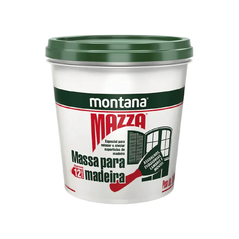 Massa Para Madeira Mazza Branca 1,6 Kg Montana