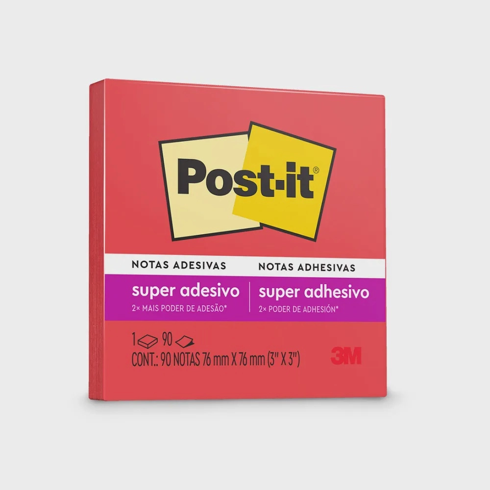 Bloco Post-It 654 76 mm x 76 mm 90 Folhas Telha 3M