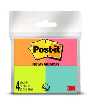 Bloco Adesivo Post It Tropical 50 Folhas 3M