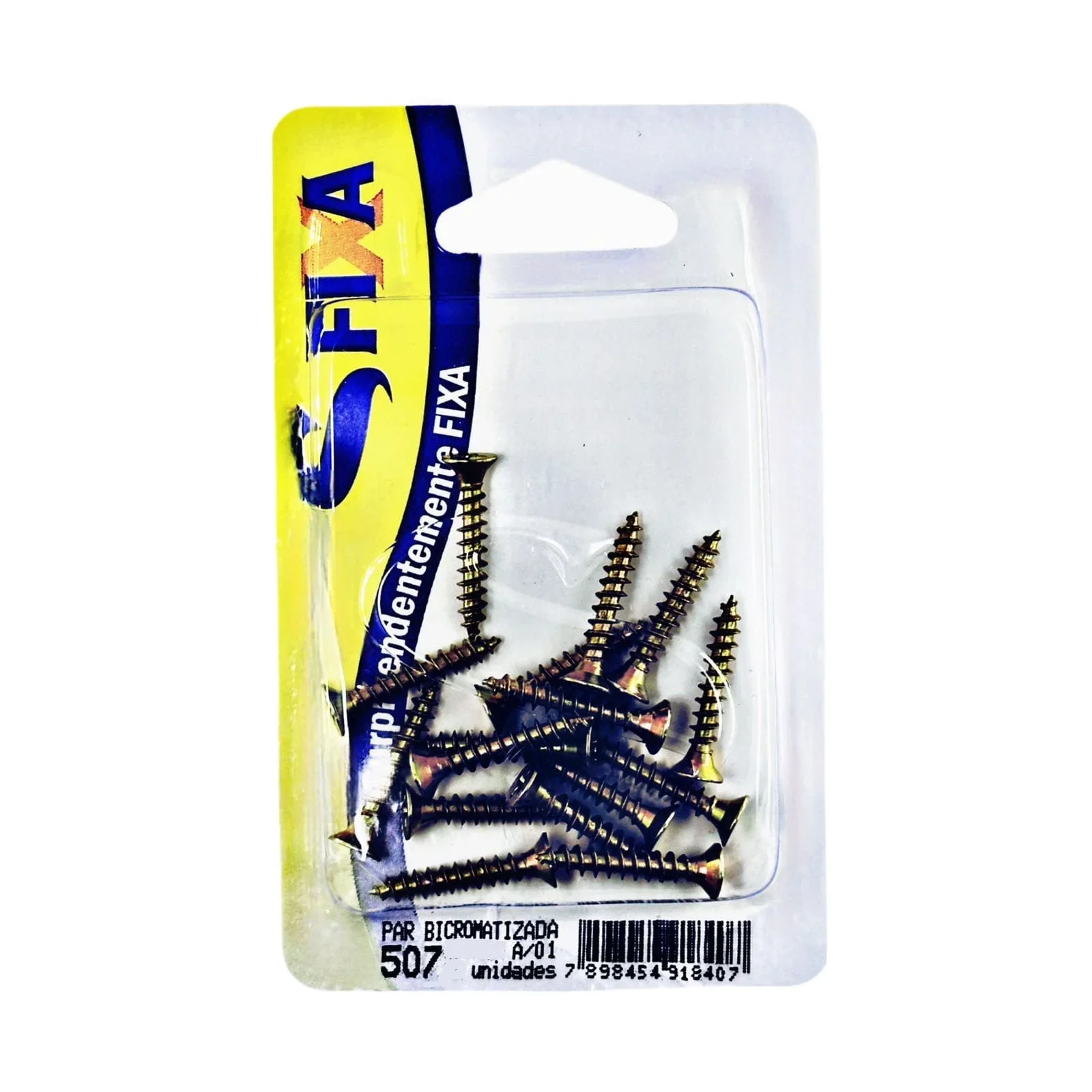 Cartela 12 Parafusos Chato para Madeira 50 x 50mm SFixa