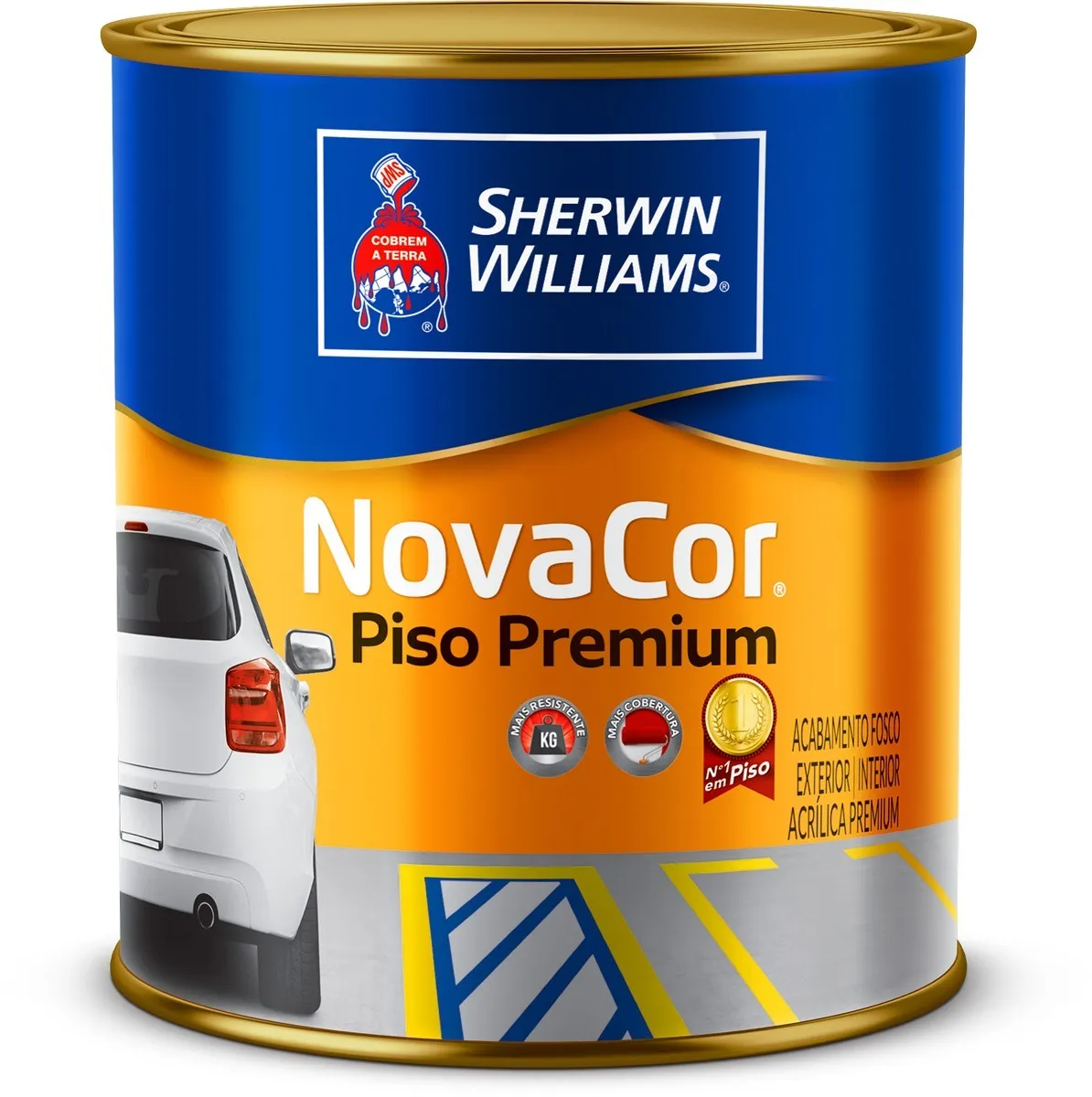 Tinta Fosco Exterior e Interior Novacor Piso 900ml Branco Sherwin-Williams