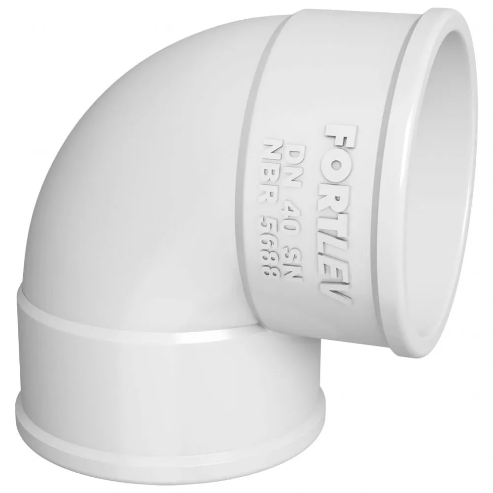 Joelho 90 em PVC para Esgoto Branco 40 mm Fortlev