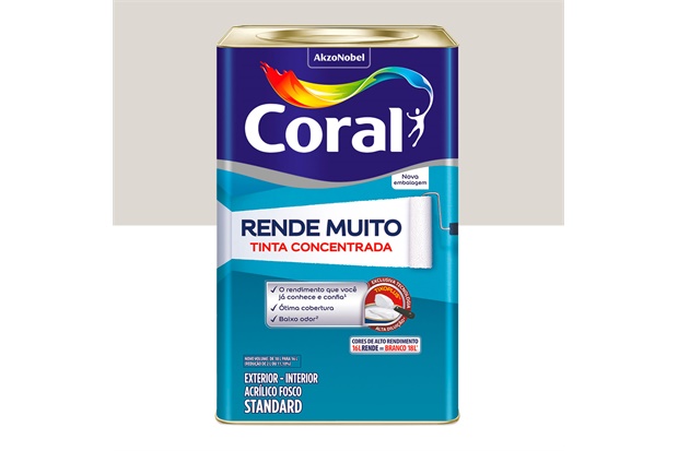 Tinta Acrílica Standard Rende Muito Fosca Branca Gelo 16 L Coral