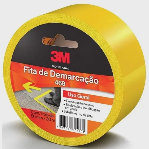 Fita para Demarcação de Solo 50mm 30 Metros Amarela 3M