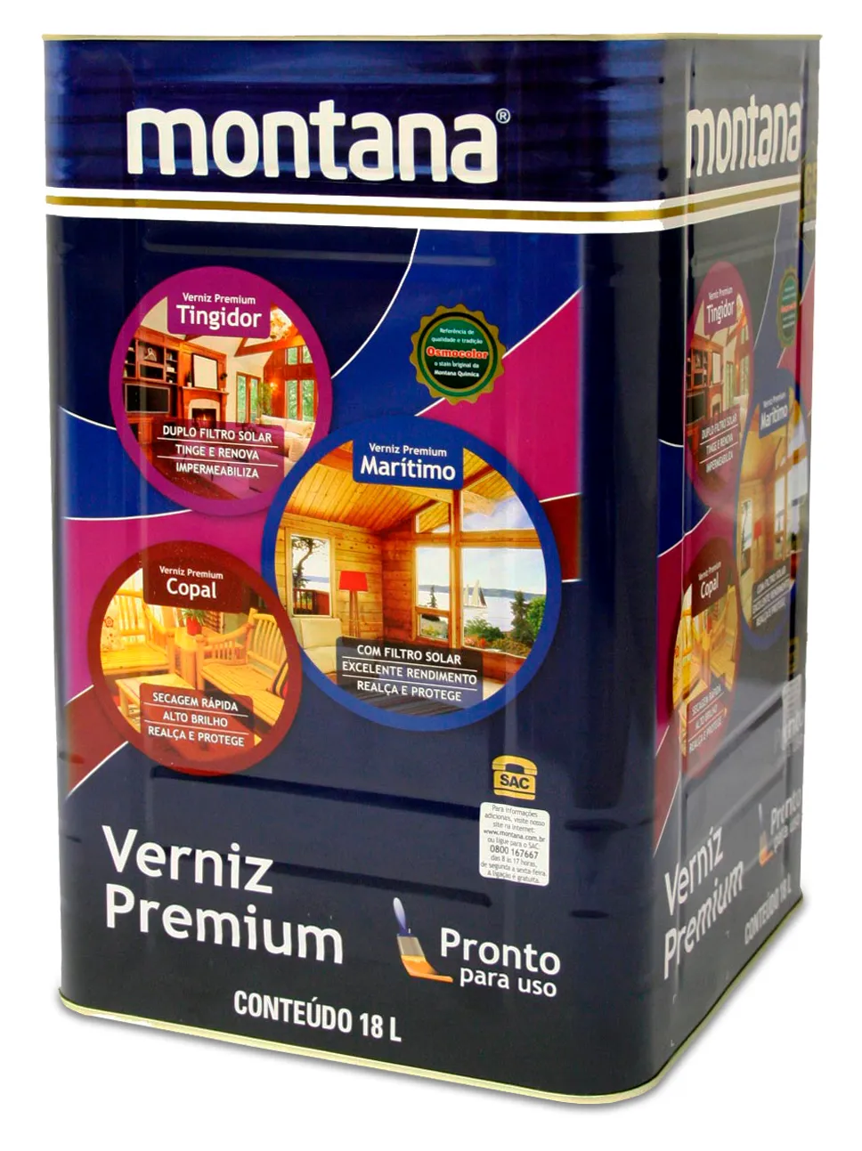 Verniz Tingidor com Duplo Filtro Solar Mogno Brilhante 18 L Montana