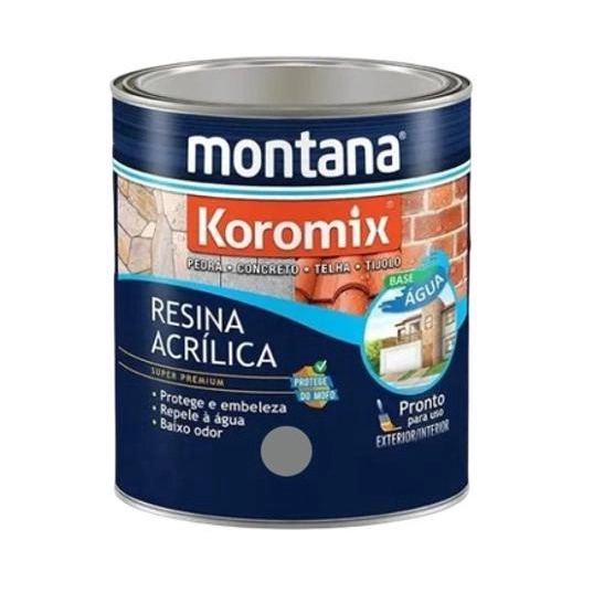 Resina Acrílica Base Água Cinza 900 ml Montana