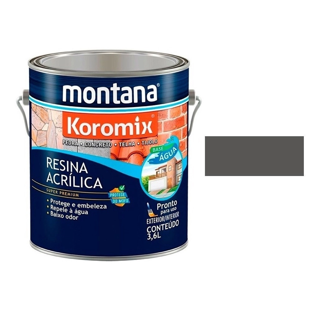 Resina Acrílica Base Água Cinza 3,6 L Montana