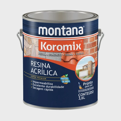 Resina Acrílica Base Água Incolor 3,6 L Montana