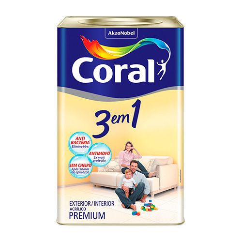 Base para Tinta 3 em 1 Fosca Veludo Clássico 16 L Coral