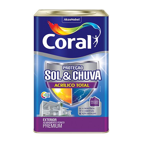 Base para Tinta Sol e Chuva 16 Litros Acrílico Total Coral