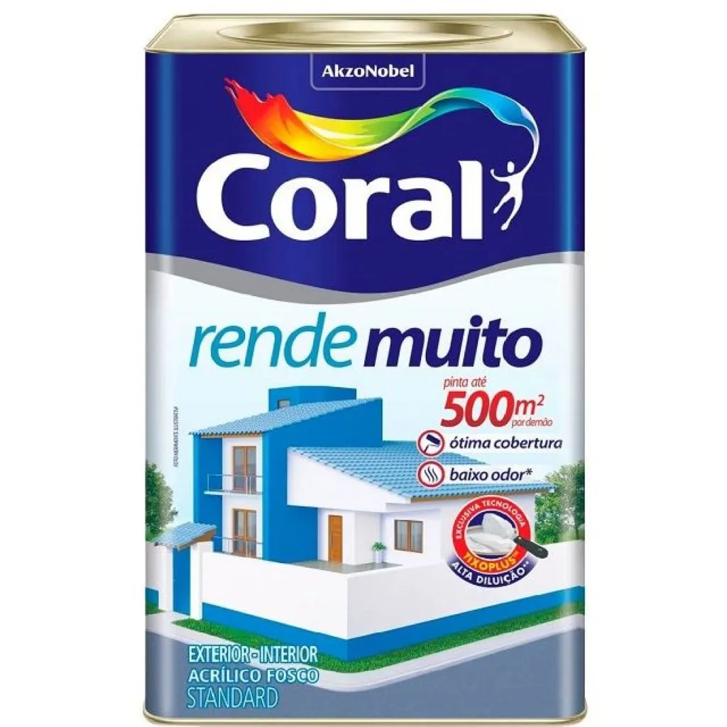 Tinta Acrílica Rende Muito 18 Litros Laranja Maracatu Coral