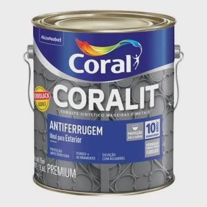 Tinta Esmalte Sintético Antiferrugem Azul Del Rey Brilhante 3,6 L Coral