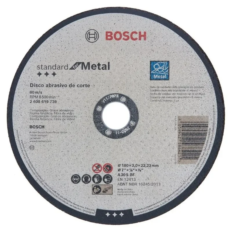 Disco de Corte Standard para Metal 180 mm x 30 mm Bosch