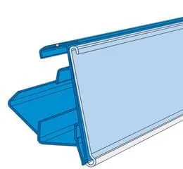 Porta-etiquetas com Ajuste para Anteparos e Visor Cristal em PVC - TEC 201
