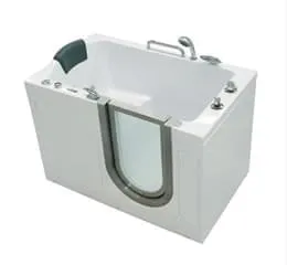 Banheira fabricada em acrílico para projetos de banheiros com  acessibilidade