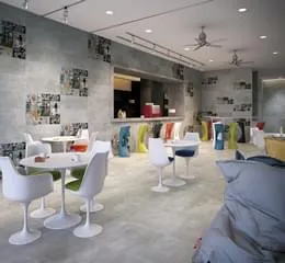 É composto de peças grafitadas e pode ser utilizado em ambientes comerciais ou residenciais 