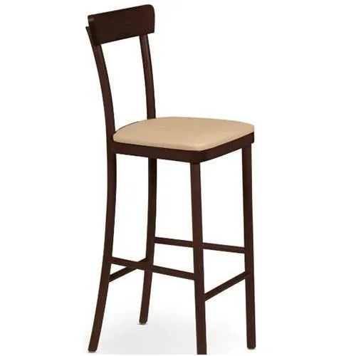 Banco Alto Viena Tabaco com Estofado 