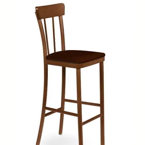 Banco Alto Viena Danúbio Amêndoa com Estofado