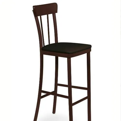 Banco Alto Viena Danúbio Tabaco com Estofado