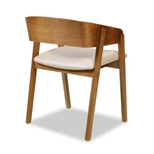 Poltrona Contemporânea Encosto Madeira