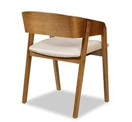 Poltrona Contemporânea Encosto Madeira