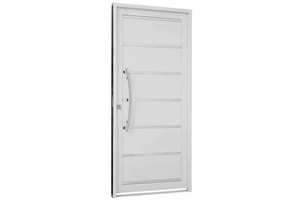 Porta Social sem Seteira com Lambris e Frisos Aço Branco