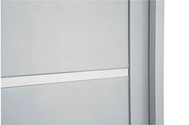 Porta Social com Seteira Simples, Lambris e Frisos Aço – Branco