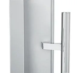 Porta Social com Seteira Simples e Vidro Temperado Aço