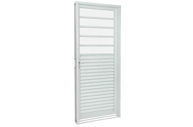 Porta de Abrir com Veneziana e Divisão Horizontal Aço