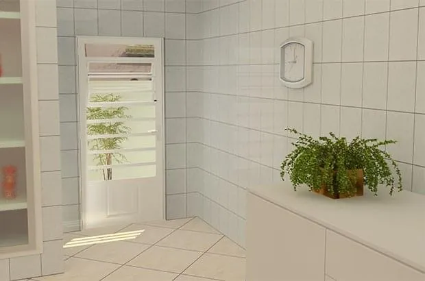 Porta de Abrir com Almofada e Báscula Aço – Cinza