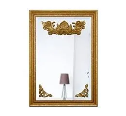 Espelho Clássico Dourado com Apliques e Bisotê