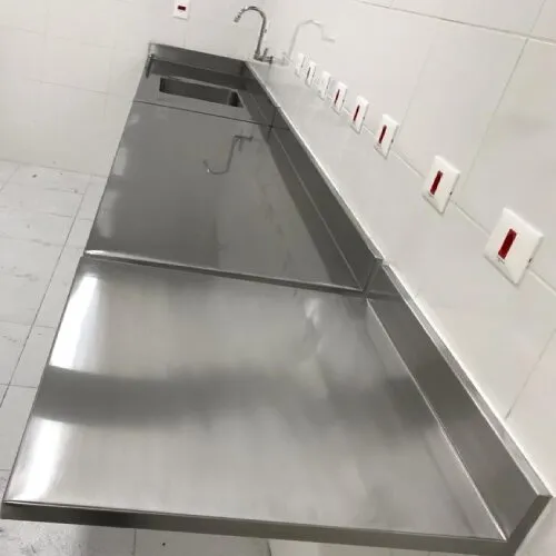Bancada com Cuba em Aço Inox