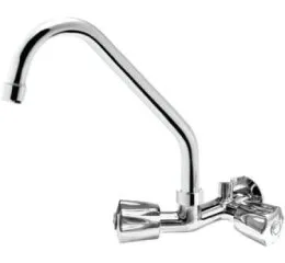 Torneira Cozinha Parede Bica Móvel com Adaptador para Filtro – Linha Prata 