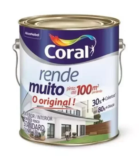 Tinta Acrílica Fosca Rende Muito Laranja Maracatu 3,6L Coral