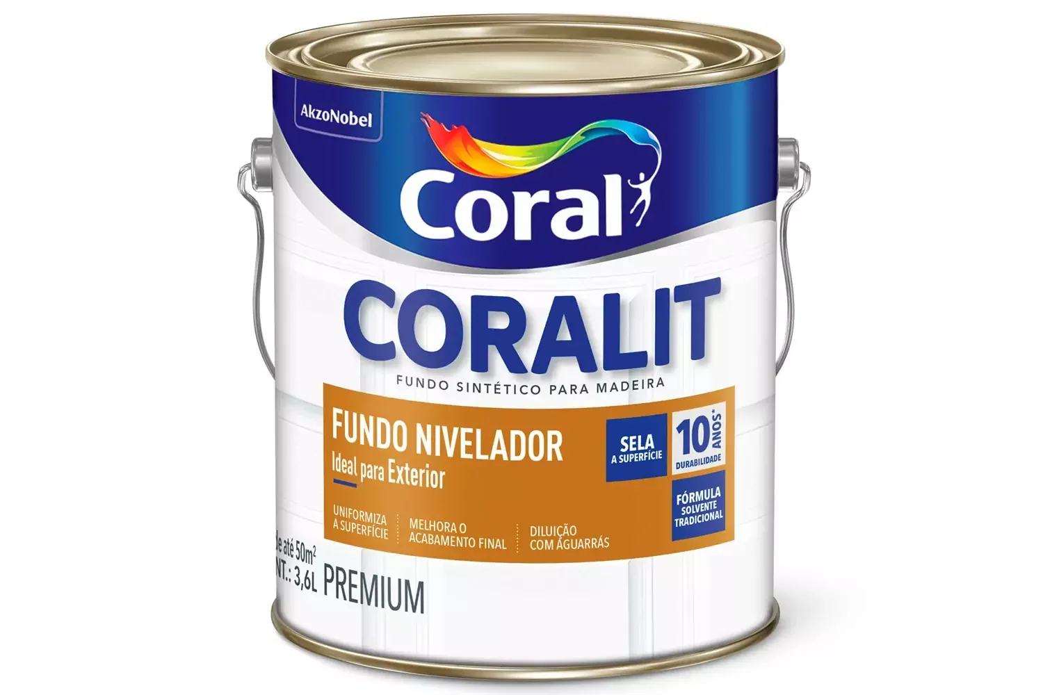 Fundo Nivelador Fosco para Madeira Coralit Branco 3,6 L Coral