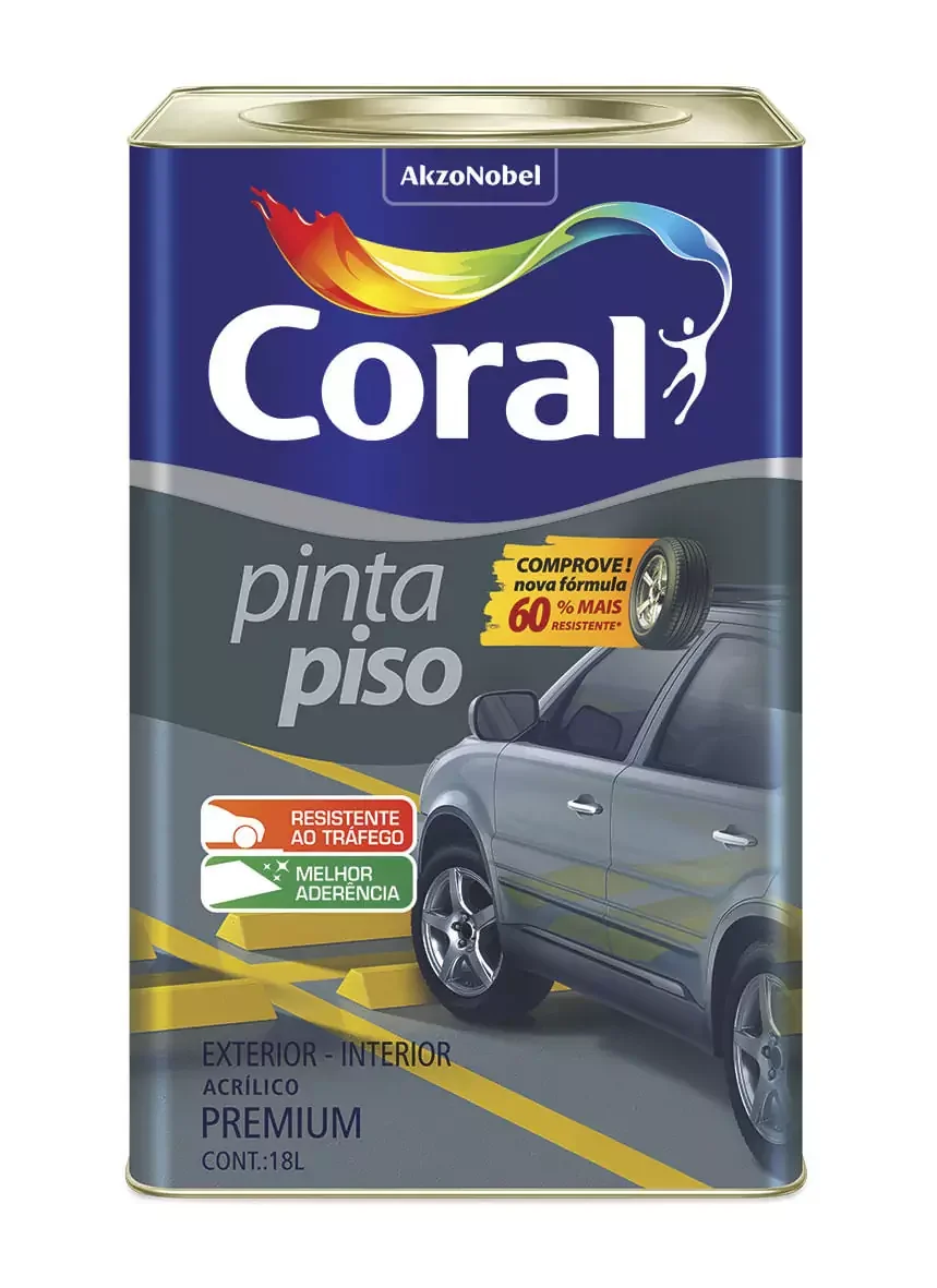 Tinta Acrílica Pinta Piso Fosca Amarela Demarcação 18 L Coral