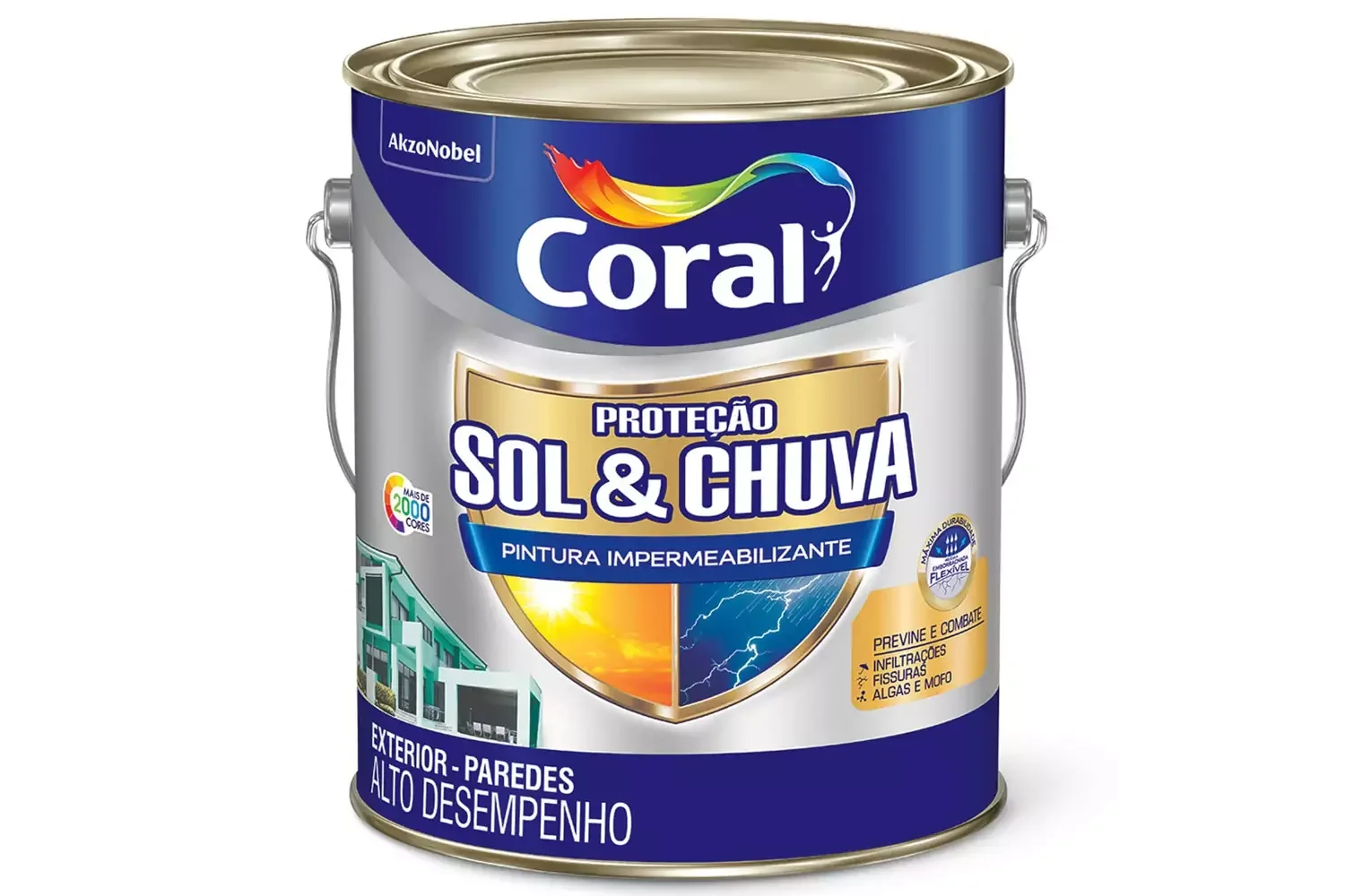 Tinta Acrílica Proteção Sol e Chuva Branca 3,6 L Coral