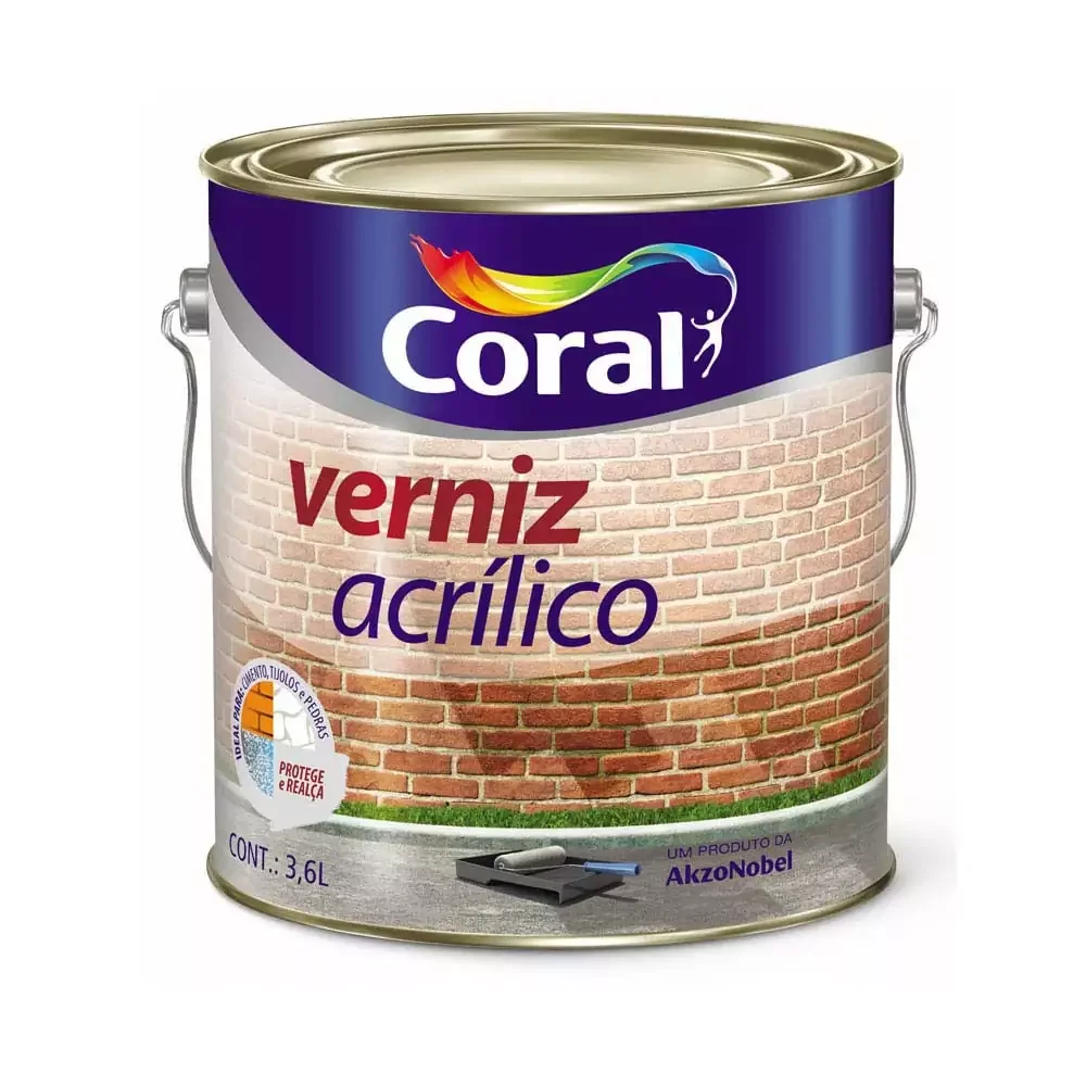 Verniz Acrílico Brilhante Incolor 3,6 L Coral