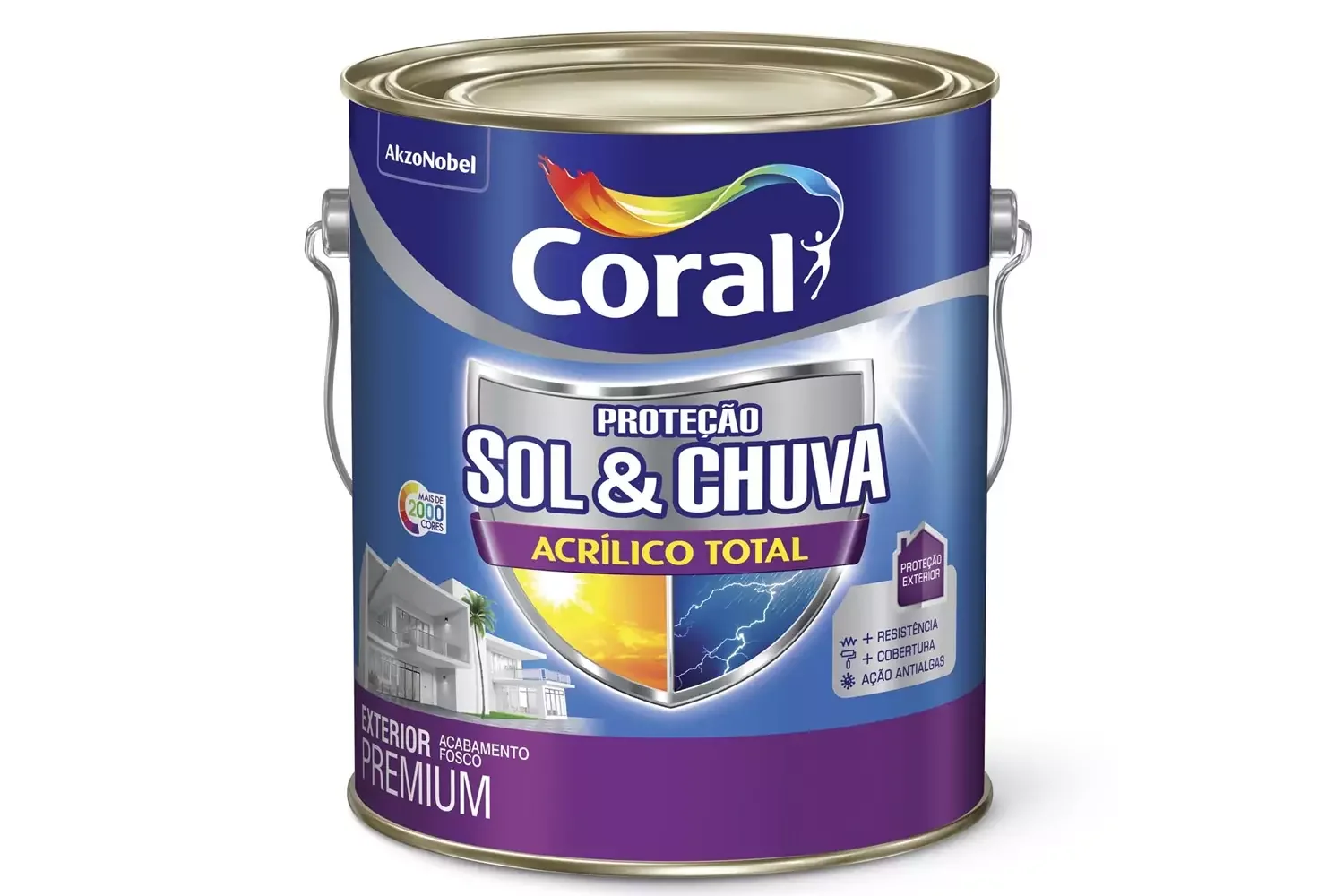 Tinta Acrílica Premium Fosca Proteção Sol & Chuva Cogumelo Japonês 3,6 L Coral