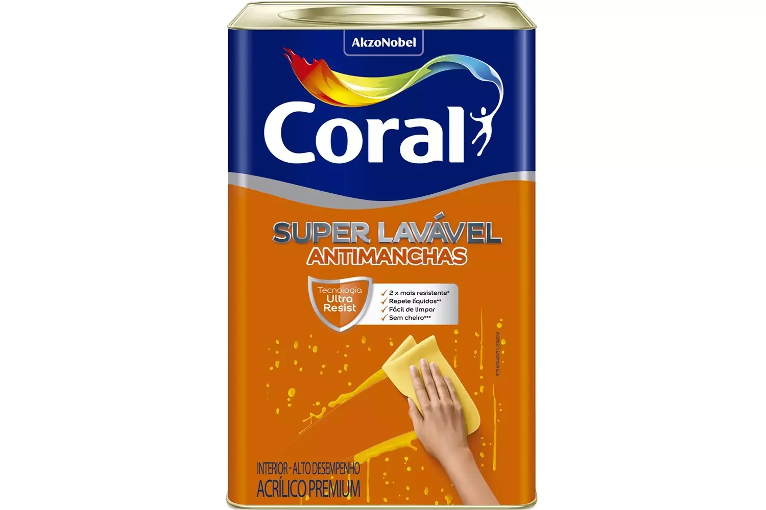 Tinta Acrílica Premium Super Lavável Branca 18 L Coral