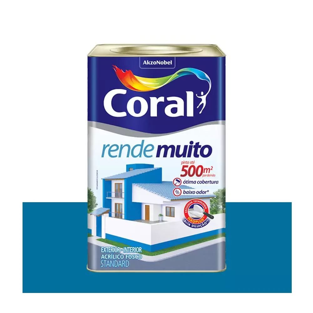 Tinta Coral Rende Muito Acrílica Fosca Azul Profundo 18 L Coral