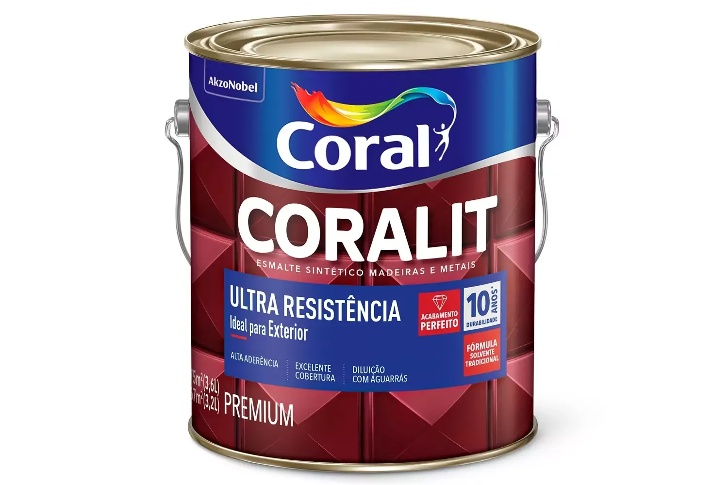 Tinta Esmalte Sintético Premium Brilhante Coralit Tradicional Areia 3,6 L Coral