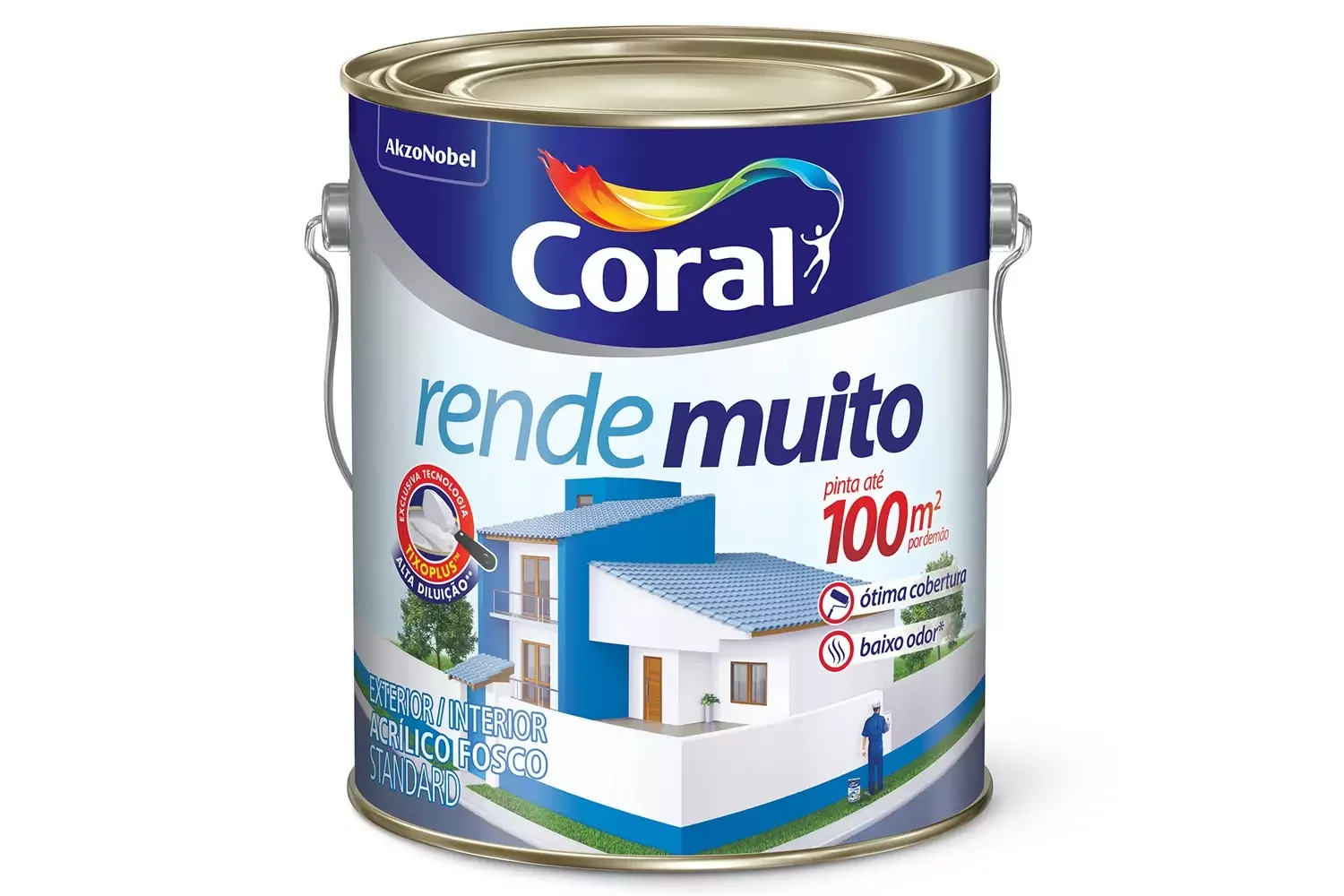 Tinta Acrílica Rende Muito Branca 3,6 L Coral